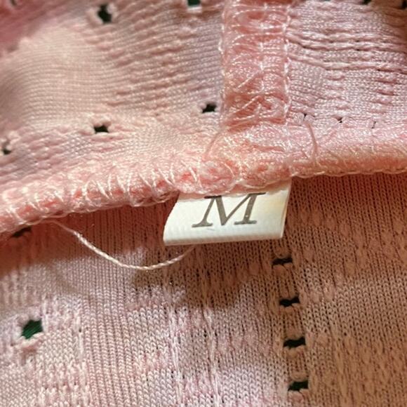 Pink Eyelet Cover Up Sz M Flowy Outerwear Casual - Picture 4 of 5